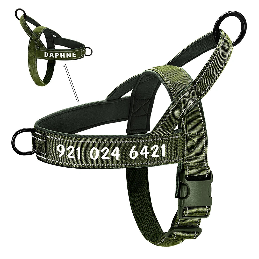 Personalized Tactical Dog Harness - Reflective
