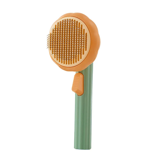 Pumpkin Cat Brush - Self-Cleaning Hair Remover