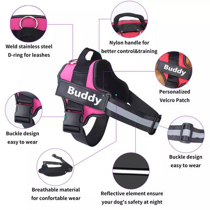 No Pull Dog Harness - Reflective Breathable Vest