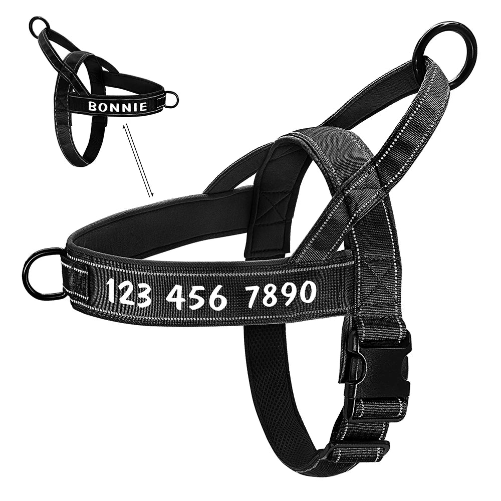 Personalized Tactical Dog Harness - Reflective