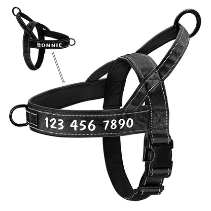 Personalized Tactical Dog Harness - Reflective