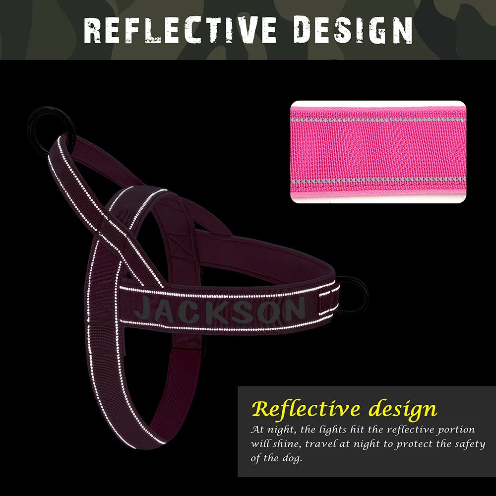 Personalized Tactical Dog Harness - Reflective