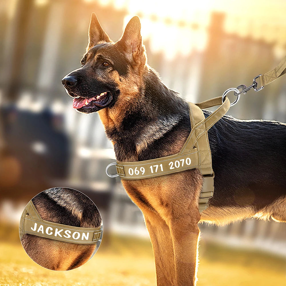 Personalized Tactical Dog Harness - Reflective
