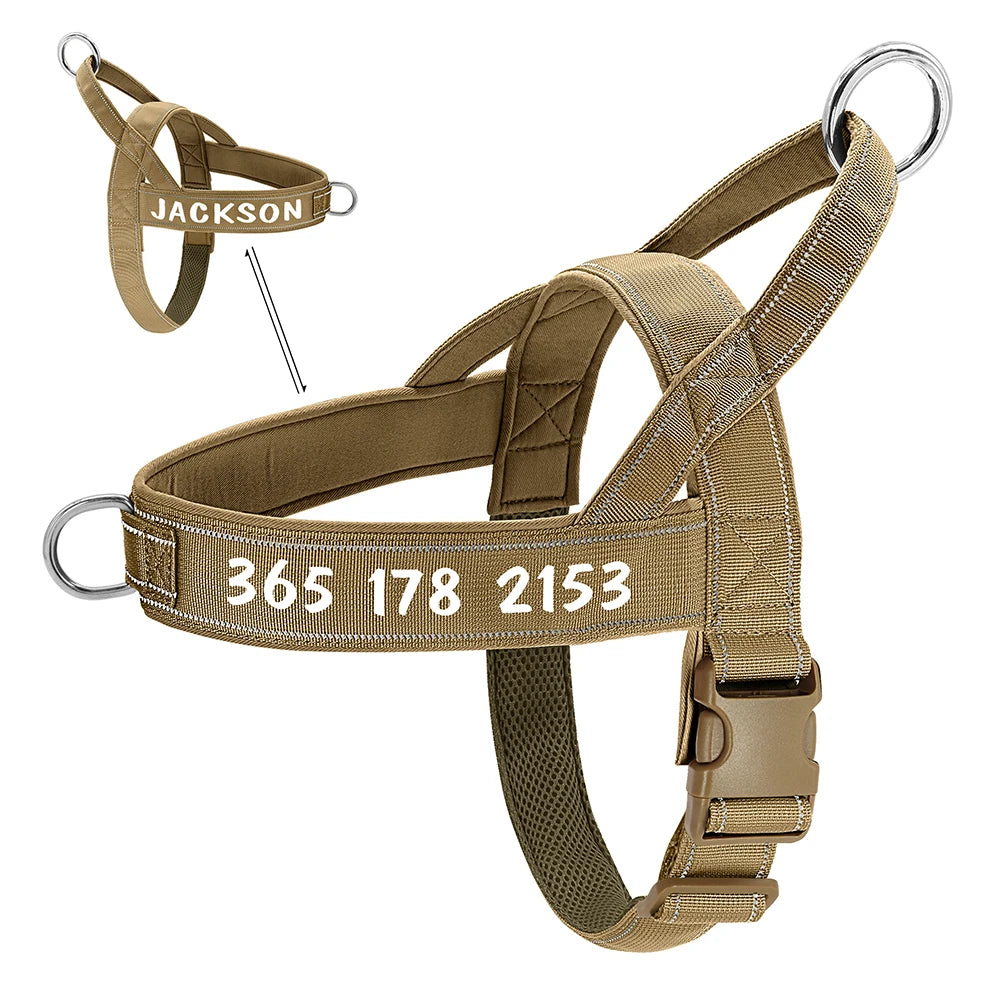 Personalized Tactical Dog Harness - Reflective
