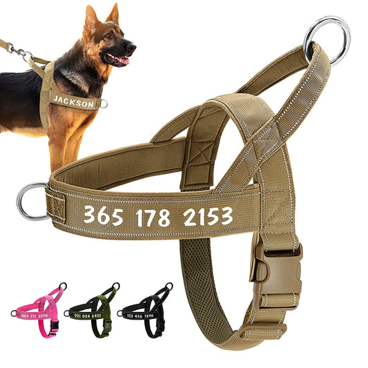 Personalized Tactical Dog Harness - Reflective