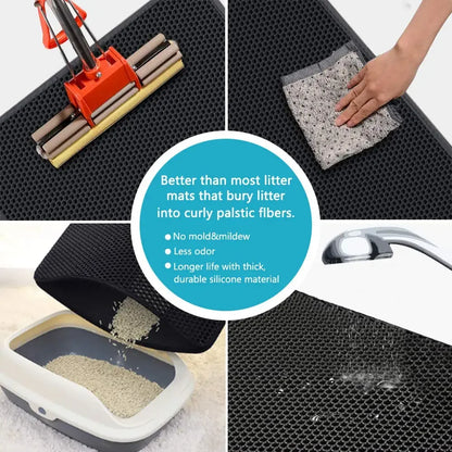 Double Layer Cat Litter Mat - Waterproof & Washable