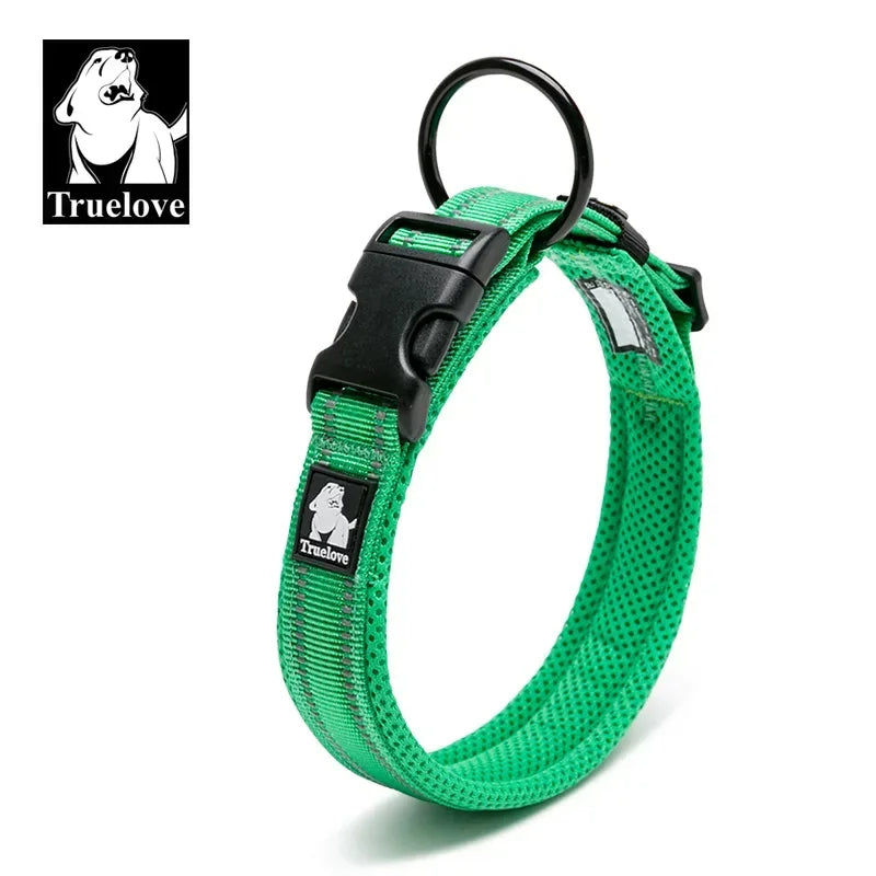 Justerbart polstret hundehalsbånd i mesh - 3M Reflekterende