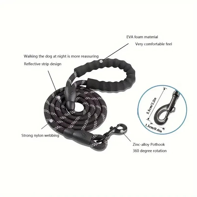 Reflective Dog Leash - Padded Handle Heavy Duty