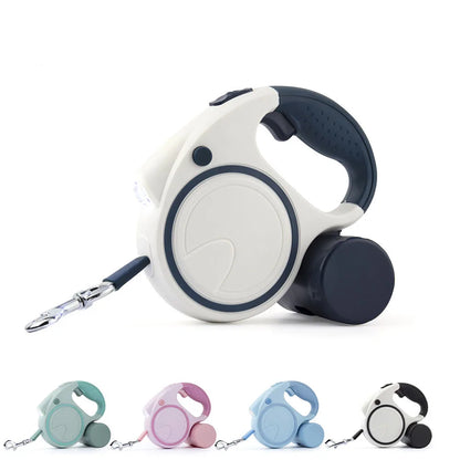 Retractable Dog Leash with LED & Waste Bags - 5M