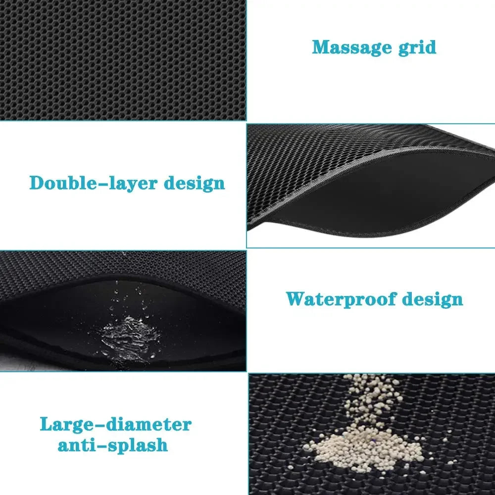 Double Layer Cat Litter Mat - Waterproof & Washable