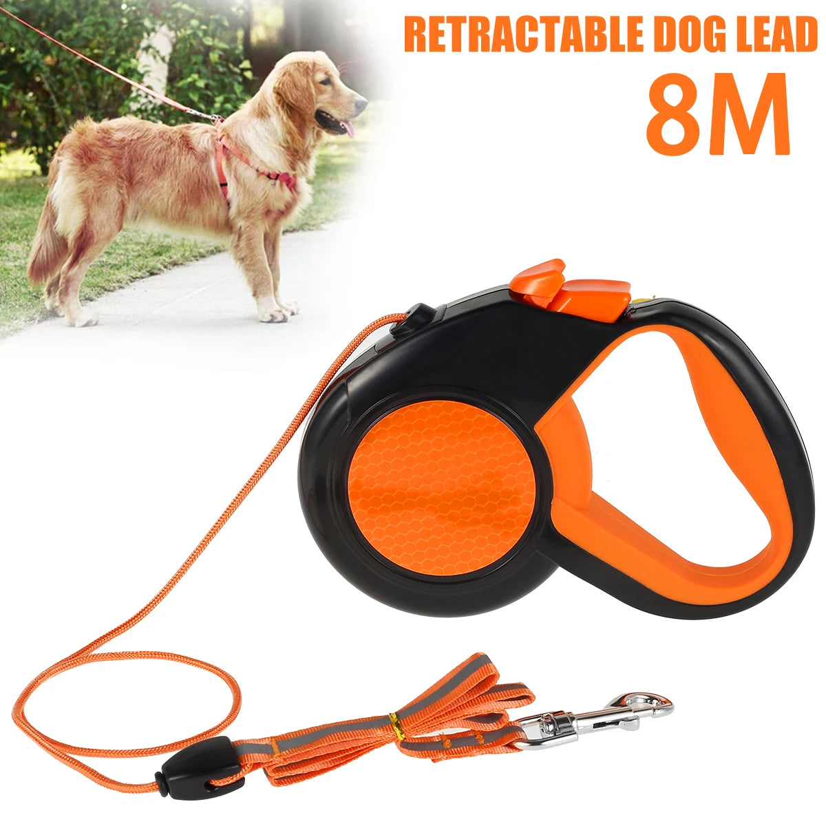 8M Retractable Dog Leash - Heavy Duty