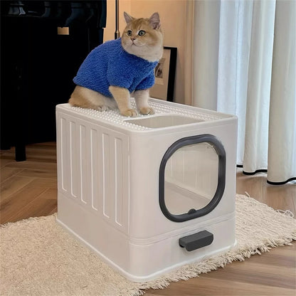 Katzentoilette mit Haube – mit ausziehbarer Schublade