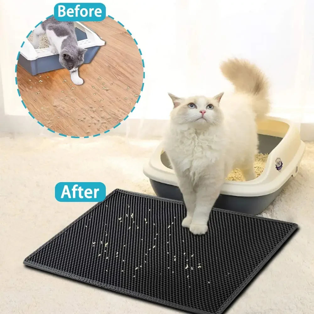 Double Layer Cat Litter Mat - Waterproof & Washable
