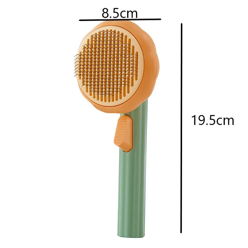 Pumpkin Cat Brush - Self-Cleaning Hair Remover