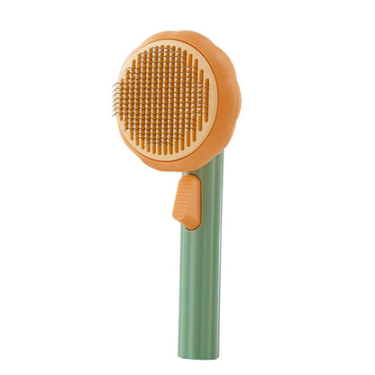 Pumpkin Cat Brush - Self-Cleaning Hair Remover