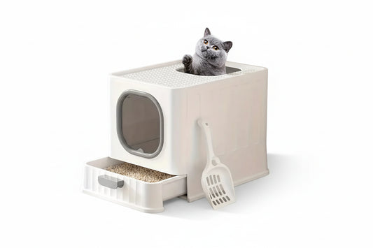 Enclosed Cat Litter Box - Pull Drawer Design