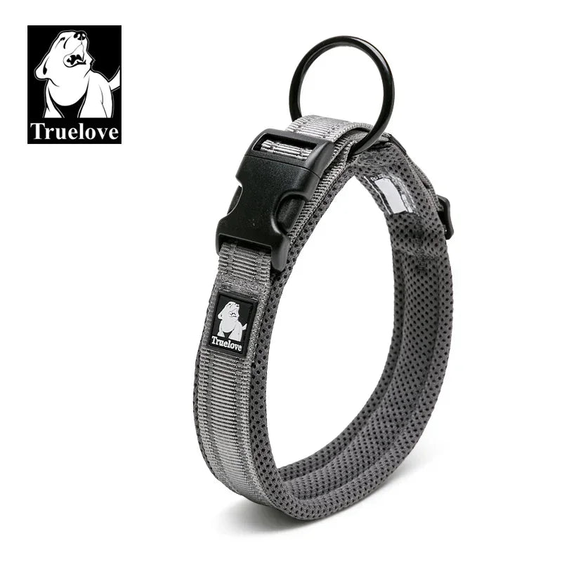 Justerbart polstret hundehalsbånd i mesh - 3M Reflekterende
