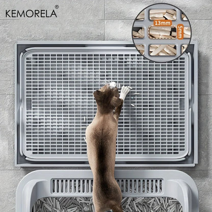 Extragroßes Katzenklo aus Edelstahl