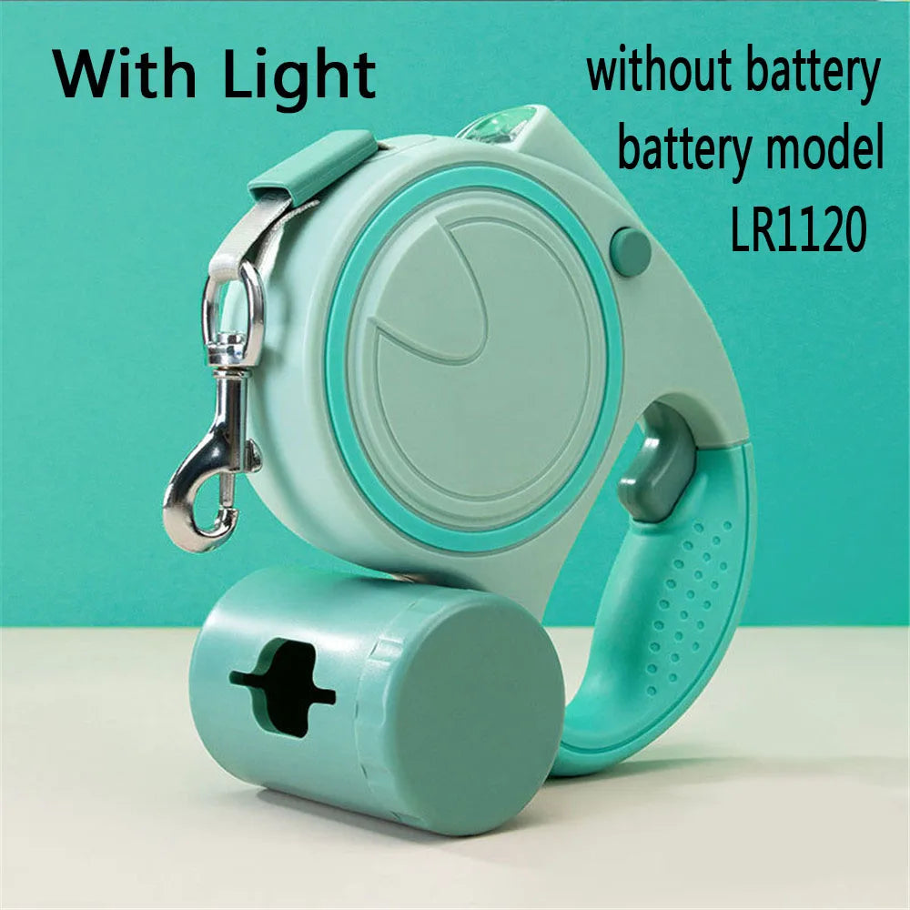 Retractable Dog Leash with LED & Waste Bags - 5M