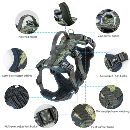 Adjustable Printed Pet Harness - Non-Slip Vest