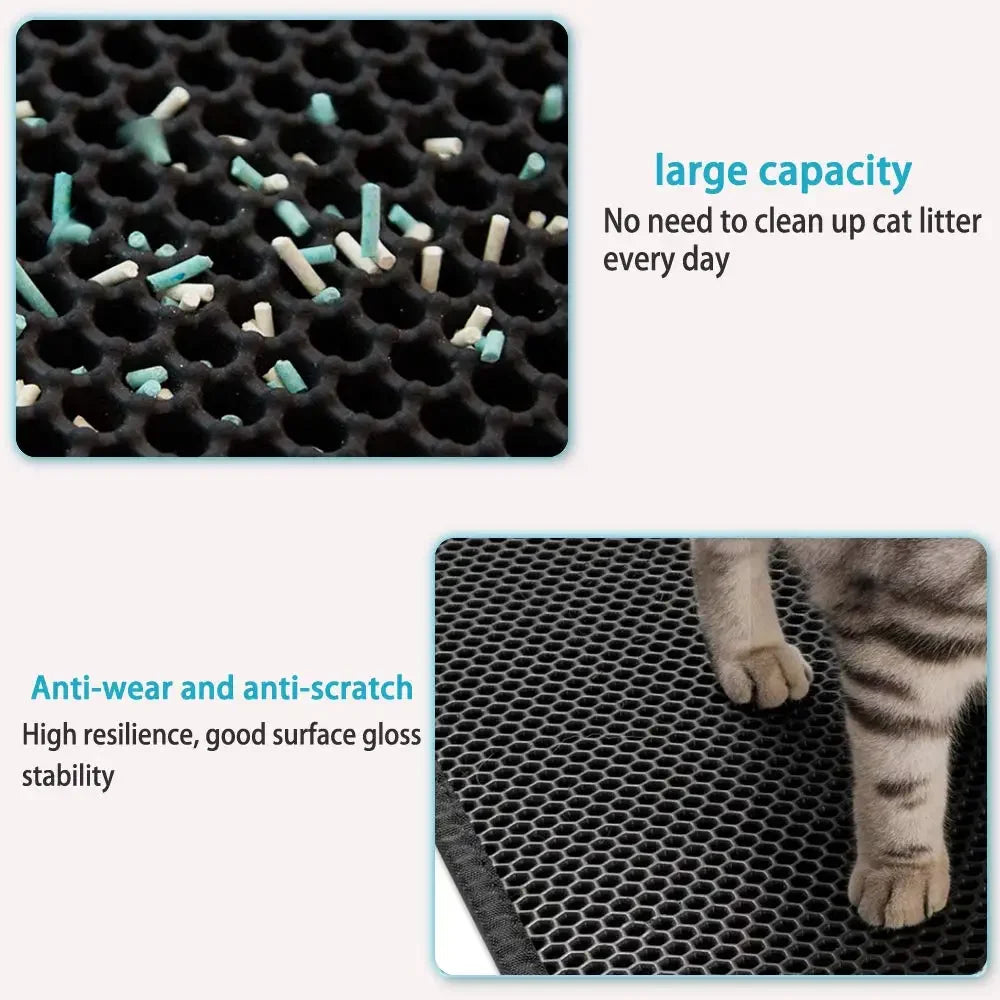 Double Layer Cat Litter Mat - Waterproof & Washable