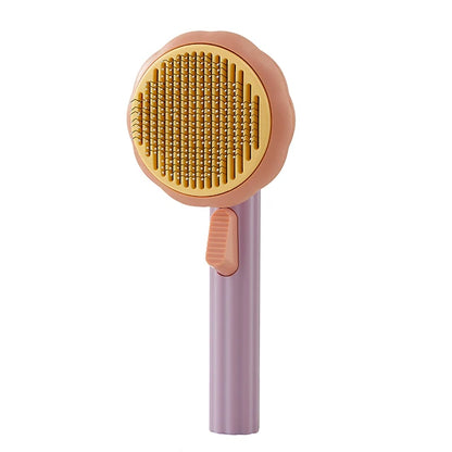 Pumpkin Cat Brush - Self-Cleaning Hair Remover