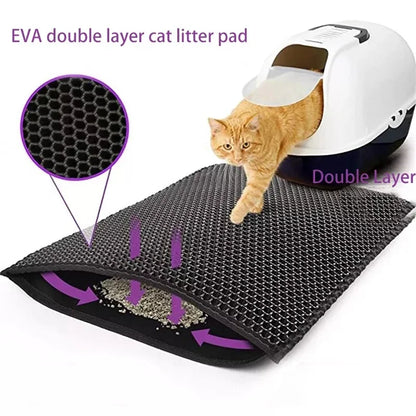 Double Layer Cat Litter Mat - Waterproof & Washable