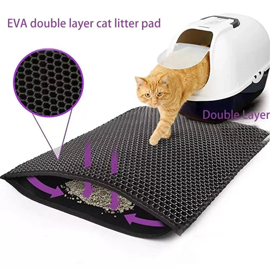 Double Layer Cat Litter Mat - Waterproof & Washable