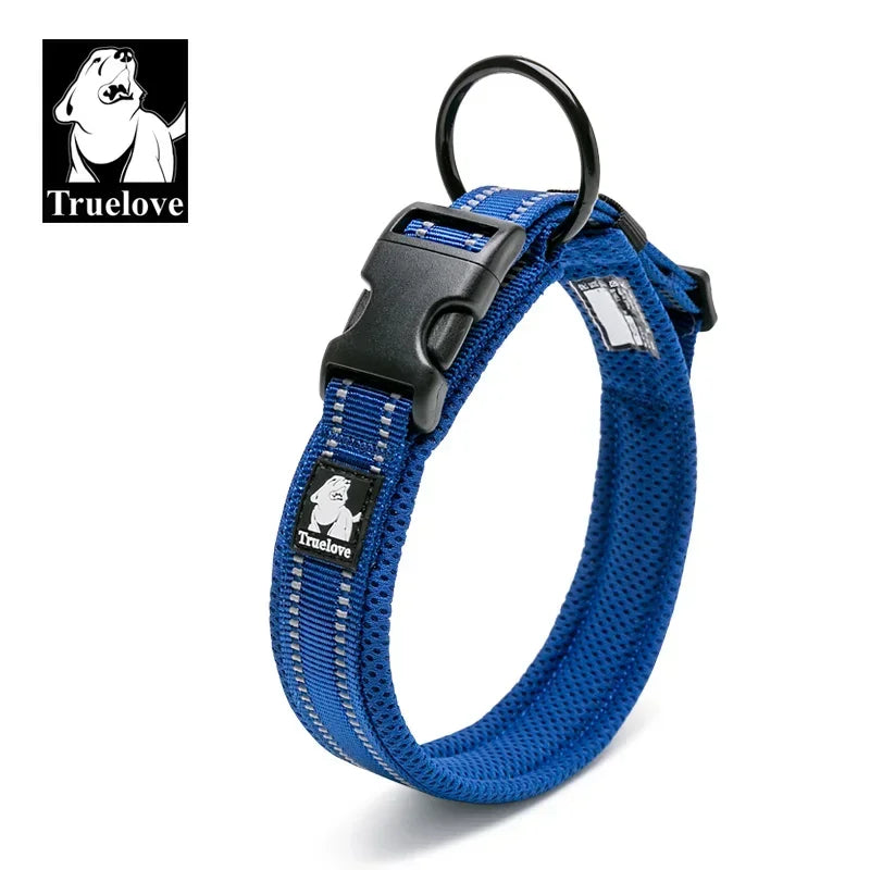 Justerbart polstret hundehalsbånd i mesh - 3M Reflekterende